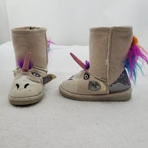Muk luks Boots 8 Unicorn Youth Kids Sequin Fur Rai